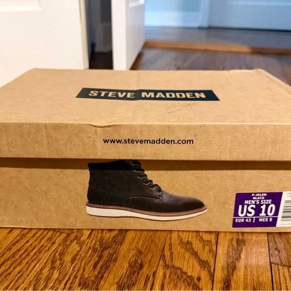 Steve Madden Men’s P-Jelen Black Boots - Picture 10 of 10